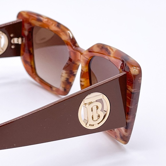 NEW BURBERRY DAISY BE4344 3940/13 BROWN CAT EYE SUNGLASSES B 4344 - Picture 8 of 14